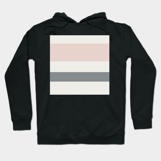 An uncommon unity of Alabaster, Grey, Gray (X11 Gray) and Light Grey stripes. Hoodie by Sociable Stripes